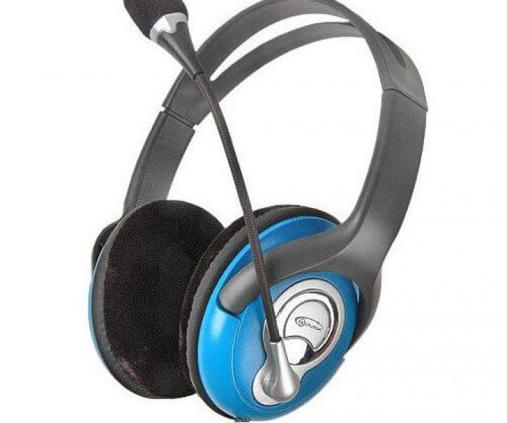 Навушники Gemix HP-680MV Black / Blue, 2 x Mini jack (3.5 мм), накладні, регулятор гучності, кабель 2
